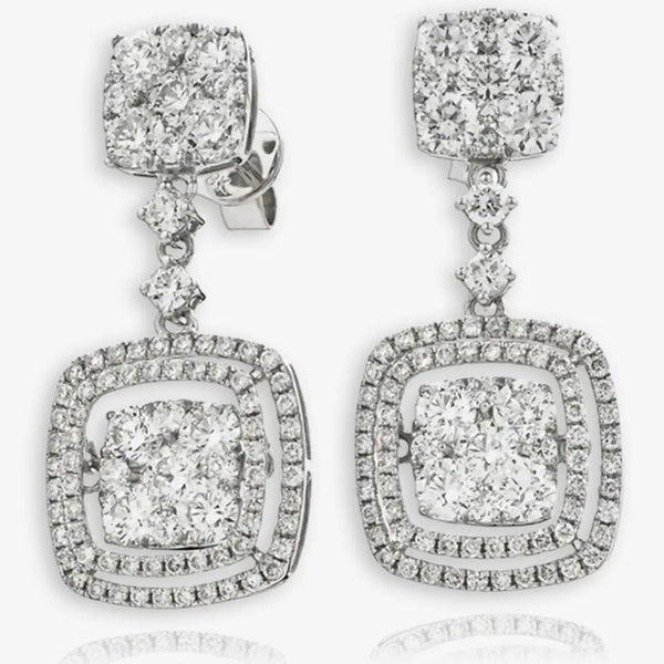 DIAMOND FANCY MOVEABLE EARRING IN 18K WHITE GOLD HEERA DIAMONDS