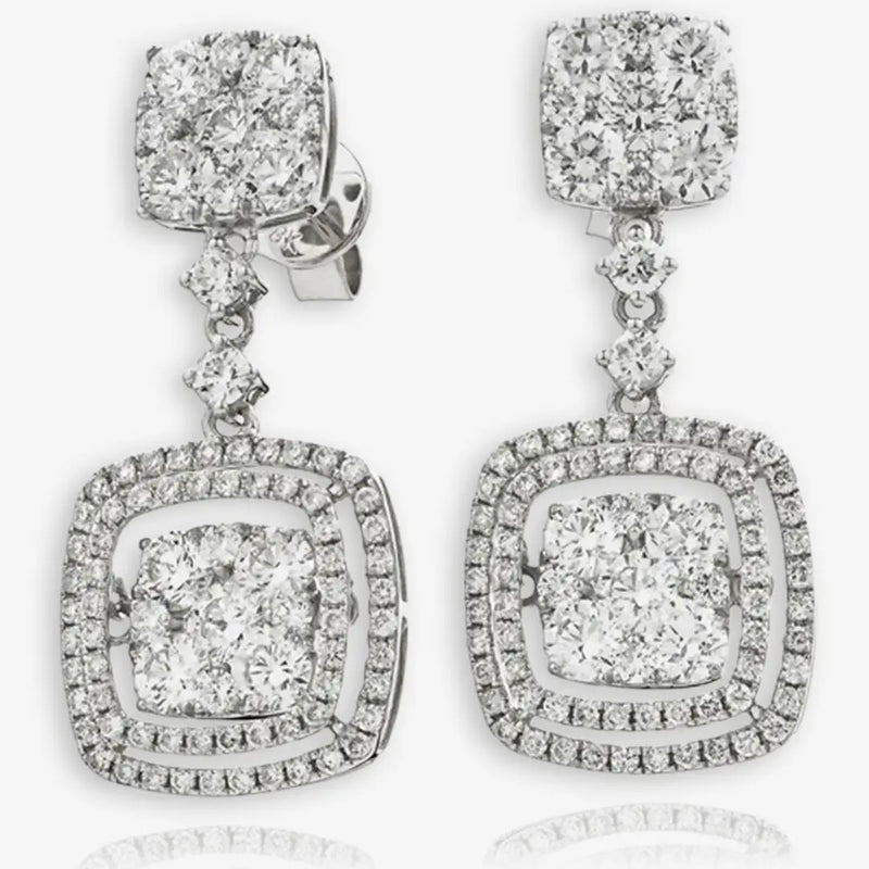 DIAMOND FANCY MOVEABLE EARRING IN 18K WHITE GOLD HEERA DIAMONDS
