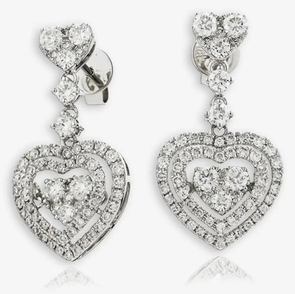 DIAMOND FANCY MOVEABLE EARRINGS IN 18K WHITE GOLD HEERA DIAMONDS