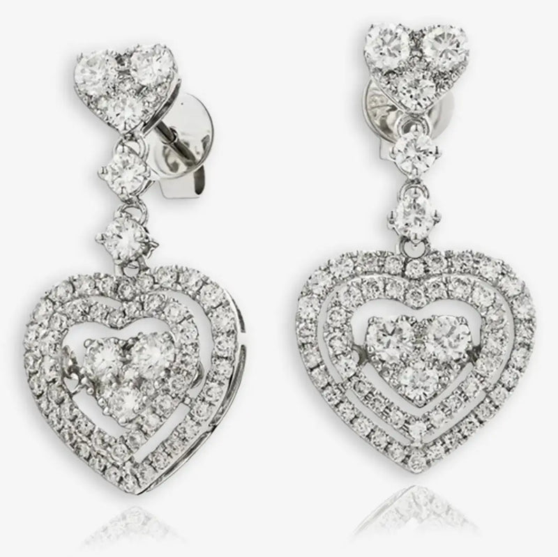 DIAMOND FANCY MOVEABLE EARRINGS IN 18K WHITE GOLD HEERA DIAMONDS