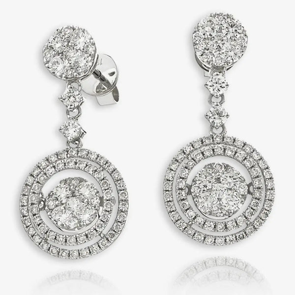 DIAMOND FANCY MOVEABLE EARRINGS IN 18K WHITE GOLD HEERA DIAMONDS