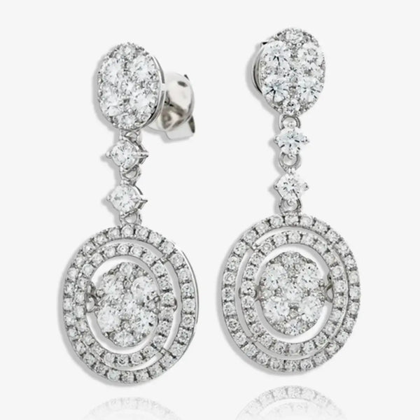 DIAMOND FANCY MOVEABLE EARRINGS IN 18K WHITE GOLD HEERA DIAMONDS