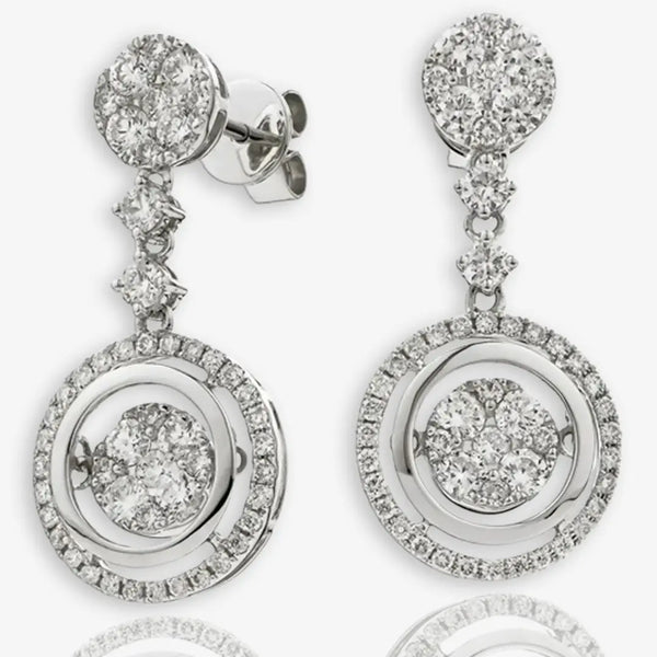 DIAMOND FANCY MOVEABLE EARRINGS IN 18K WHITE GOLD HEERA DIAMONDS
