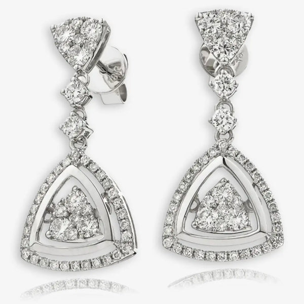 DIAMOND FANCY MOVEABLE EARRINGS IN 18K WHITE GOLD HEERA DIAMONDS