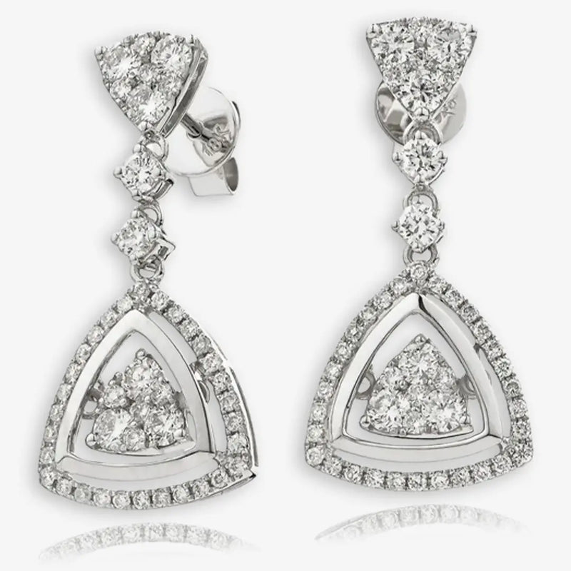 DIAMOND FANCY MOVEABLE EARRINGS IN 18K WHITE GOLD HEERA DIAMONDS