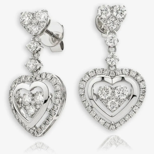 DIAMOND FANCY MOVEABLE EARRINGS IN 18K WHITE GOLD HEERA DIAMONDS