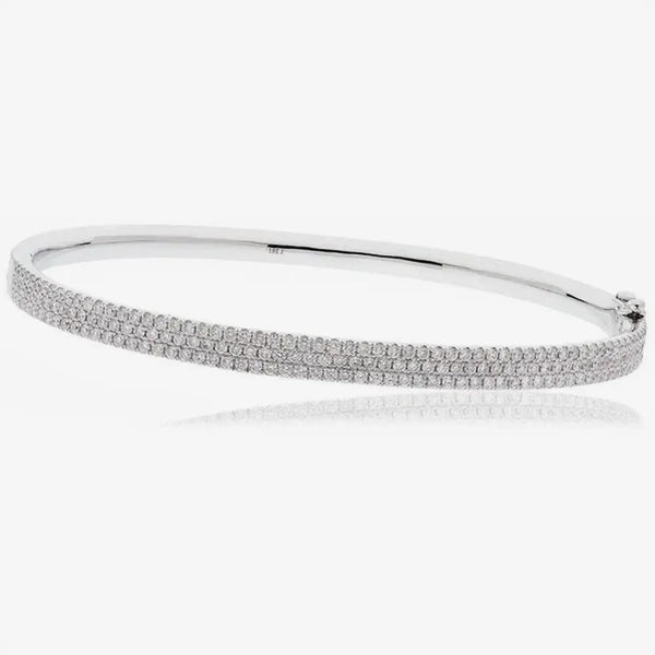 DIAMOND FLAT TOP BANGLE IN 18K WHITE GOLD HEERA DIAMONDS