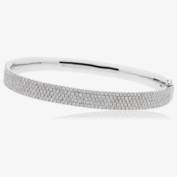 DIAMOND FLAT TOP BANGLE IN 18K WHITE GOLD HEERA DIAMONDS