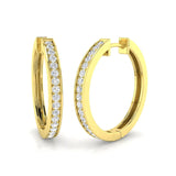 DIAMOND GRAIN SETTING HOOP EARRINGS