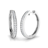 DIAMOND GRAIN SETTING HOOP EARRINGS
