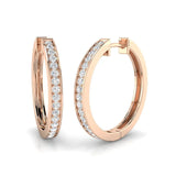 DIAMOND GRAIN SETTING HOOP EARRINGS