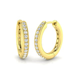 DIAMOND GRAIN SETTING HOOP EARRINGS