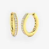 DIAMOND GRAIN SETTING HOOP EARRINGS