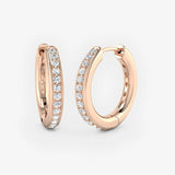 DIAMOND GRAIN SETTING HOOP EARRINGS