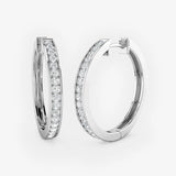 DIAMOND GRAIN SETTING HOOP EARRINGS