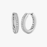 DIAMOND GRAIN SETTING HOOP EARRINGS