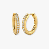 DIAMOND GRAIN SETTING HOOP EARRINGS