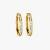 DIAMOND GRAIN SETTING HOOP EARRINGS