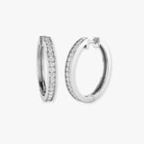 DIAMOND GRAIN SETTING HOOP EARRINGS