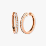 DIAMOND GRAIN SETTING HOOP EARRINGS