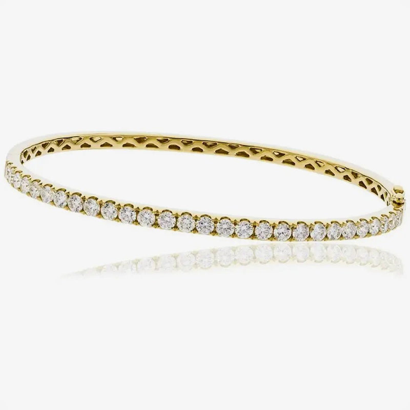 DIAMOND HALF SET BANGLE IN 18K YELLOW GOLD HEERA DIAMONDS