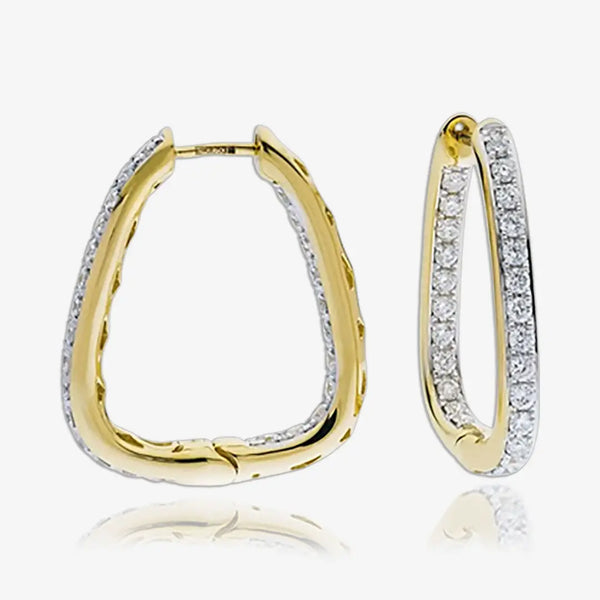 DIAMOND HOOP EARRING IN 18K YELLOW GOLD HEERA DIAMONDS