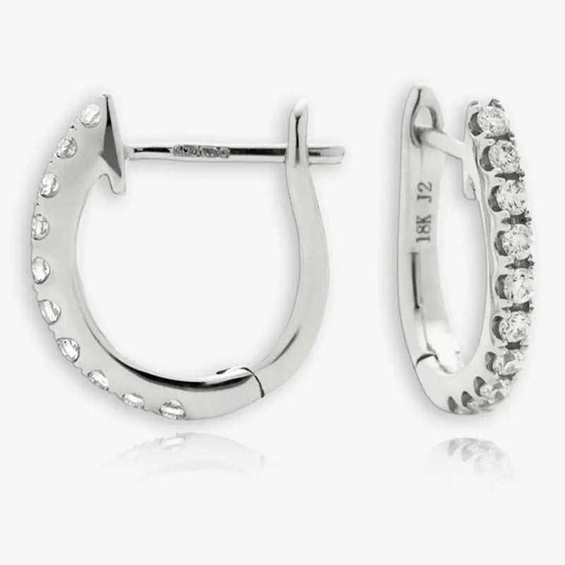 DIAMOND HOOP EARRINGS IN 18K WHITE GOLD HEERA DIAMONDS