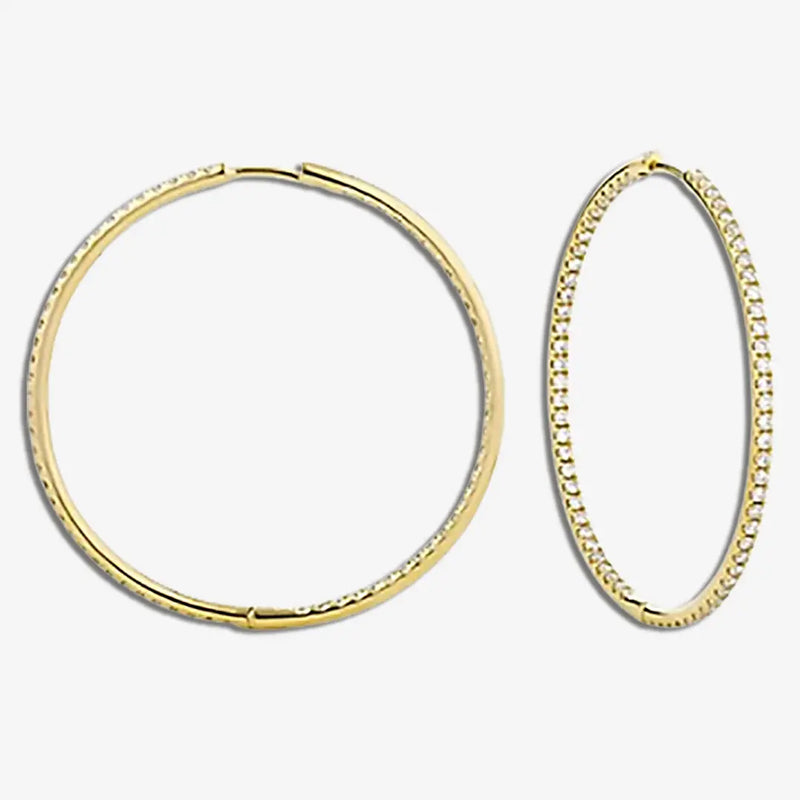 DIAMOND HOOP EARRINGS IN 18K YELLOW GOLD HEERA DIAMONDS