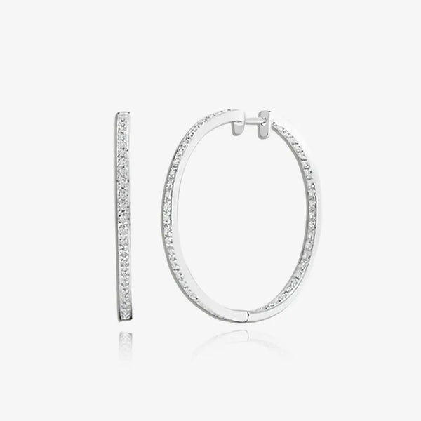 DIAMOND HOOP EARRINGS IN 9K WHITE GOLD HEERA DIAMONDS