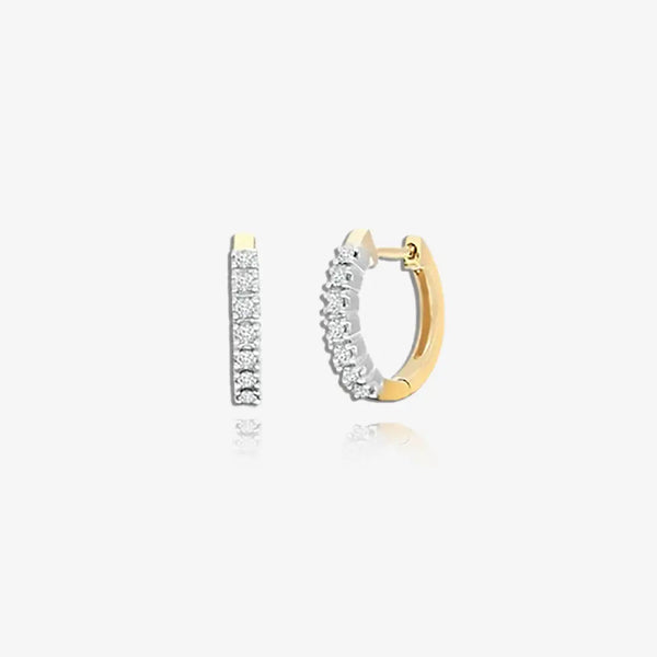 DIAMOND HUGGIE HOOP EARRINGS IN 9K YELLOW GOLD HEERA DIAMONDS