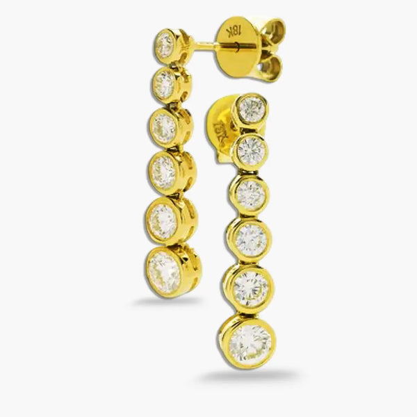 DIAMOND IN RUB OVER SETTING DOP EARRINGS IN 18K YELLOW GOLD HEERA DIAMONDS