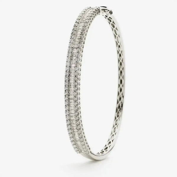 DIAMOND IN & OUT BANGLE IN 18K WHITE GOLD HEERA DIAMONDS