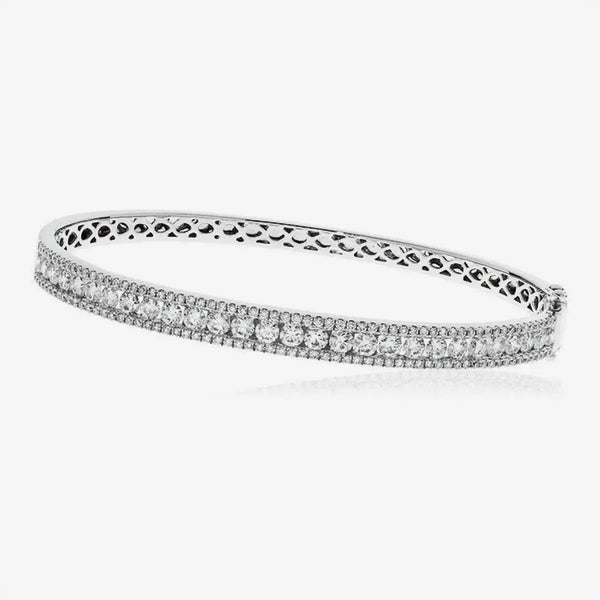 DIAMOND IN & OUT CHANNEL SETTING BANGLE IN 18K WHITE GOLD HEERA DIAMONDS