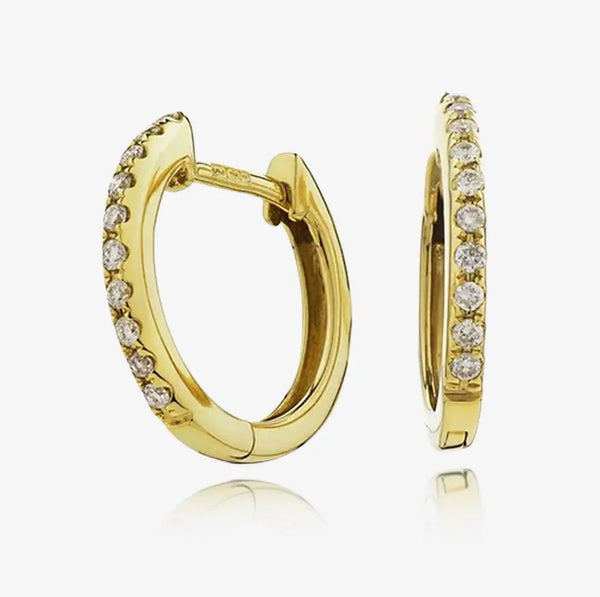 DIAMOND MICRO SET HOOP EARRINGS IN 18K YELLOW GOLD HEERA DIAMONDS