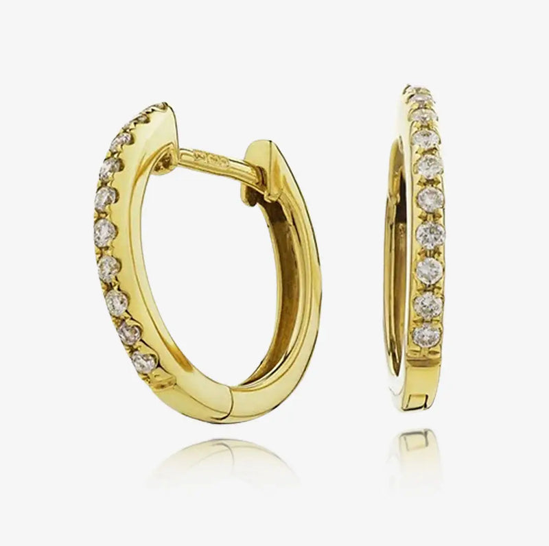 DIAMOND MICRO SET HOOP EARRINGS IN 18K YELLOW GOLD HEERA DIAMONDS