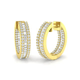 DIAMOND MICROS SET HOOP BAGUETTE & BRILLIANT EARRINGS
