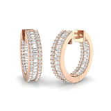 DIAMOND MICROS SET HOOP BAGUETTE & BRILLIANT EARRINGS