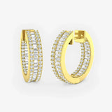 DIAMOND MICROS SET HOOP BAGUETTE & BRILLIANT EARRINGS LM JEWELLERY