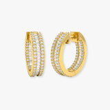 DIAMOND MICROS SET HOOP BAGUETTE & BRILLIANT EARRINGS