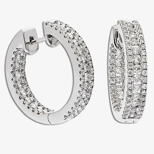 DIAMOND MICROS SET HOOP EARRINGS IN 18K WHITE GOLD HEERA DIAMONDS