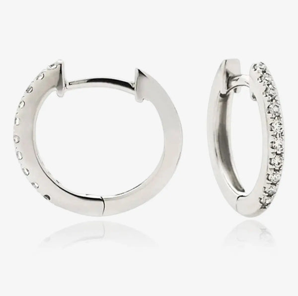 DIAMOND MICROS SET HOOP EARRINGS IN 18K WHITE GOLD HEERA DIAMONDS