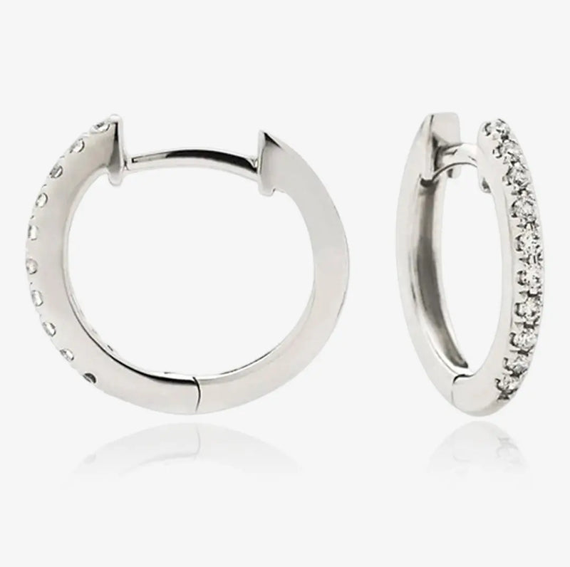 DIAMOND MICROS SET HOOP EARRINGS IN 18K WHITE GOLD HEERA DIAMONDS