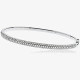 DIAMOND PAVE SETTING BANGLE IN 18K WHITE GOLD HEERA DIAMONDS