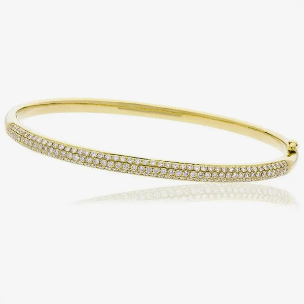 DIAMOND PAVE SETTING BANGLE IN 18K YELLOW GOLD HEERA DIAMONDS