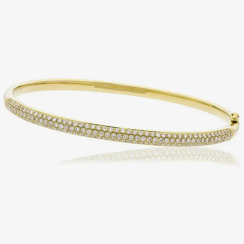 DIAMOND PAVE SETTING BANGLE IN 18K YELLOW GOLD HEERA DIAMONDS