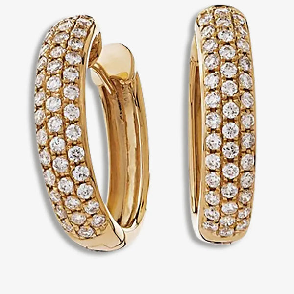 DIAMOND PAVE SETTING HOOP EARRINGS IN 18K ROSE GOLD HEERA DIAMONDS