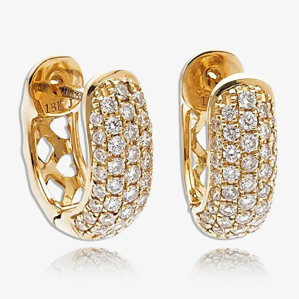 DIAMOND PAVE SETTING HOOP EARRINGS IN 18K ROSE GOLD HEERA DIAMONDS