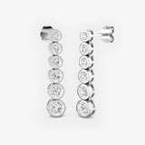 DIAMOND RUB OVER SETTING DROP EARRING