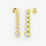 DIAMOND RUB OVER SETTING DROP EARRING