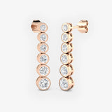 DIAMOND RUB OVER SETTING DROP EARRING